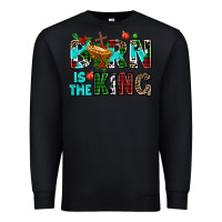 Black born is the king Premium Sweatshirt - AdoDesignShop