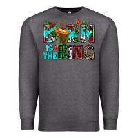 Charcoal Heather born is the king Premium Sweatshirt - AdoDesignShop