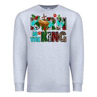 Heather Grey born is the king Premium Sweatshirt - AdoDesignShop