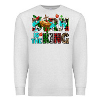 Oatmeal Heather born is the king Premium Sweatshirt - AdoDesignShop