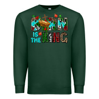 Sports Green born is the king Premium Sweatshirt - AdoDesignShop