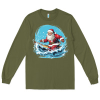 Army Green happy santa Long Sleeve Tee - Unal Design