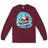 Burgundy happy santa Long Sleeve Tee - Unal Design