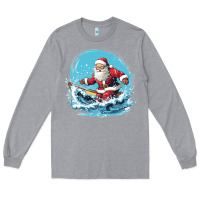 Heather Grey happy santa Long Sleeve Tee - Unal Design