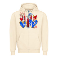 Sandshell 4th of july hearts Zipper Hoodie - texasbilliewilder