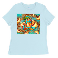 Baby Blue just peachy peach tumbler Ladies Tee - BarkalooDesign