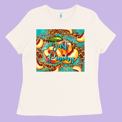 Just Peachy Peach Tumbler Ladies Tee Designed By Barkaloodesign