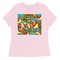 Bubblegum Pink just peachy peach tumbler Ladies Tee - BarkalooDesign