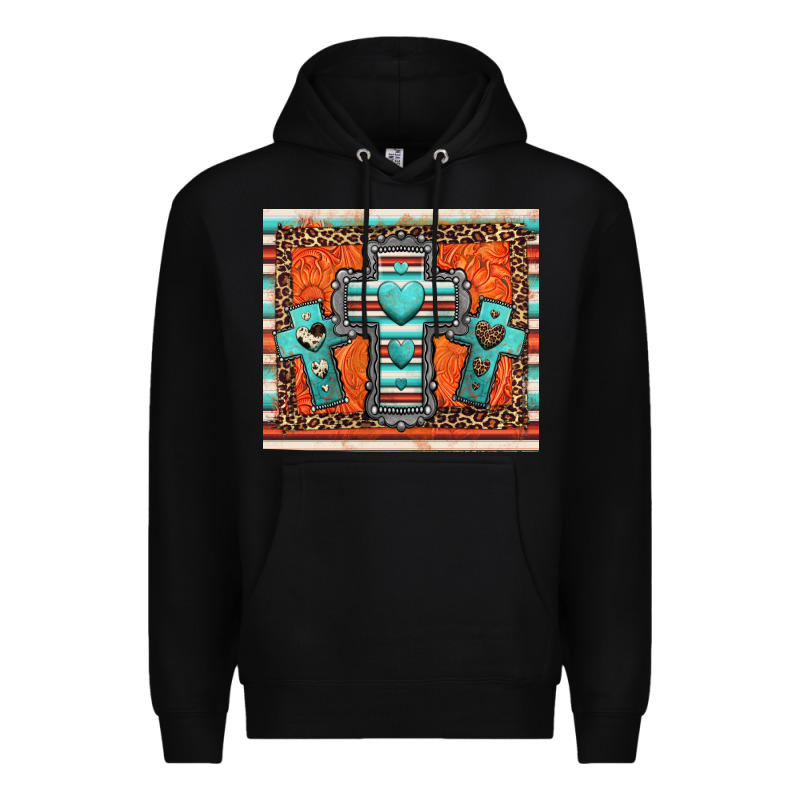 Turquoise Gemstone Crosses Premium Hoodie by Jasminsmagicworld | Teevron