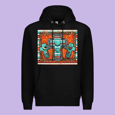 Turquoise Gemstone Crosses Premium Hoodie Designed By Jasminsmagicworld