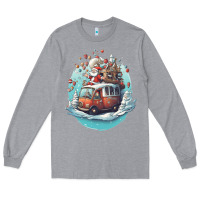 Heather Grey happy santa Long Sleeve Tee - Unal Design
