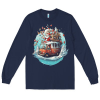 Navy happy santa Long Sleeve Tee - Unal Design