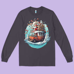 Happy Santa Long Sleeve Tee Designed By Unal Design