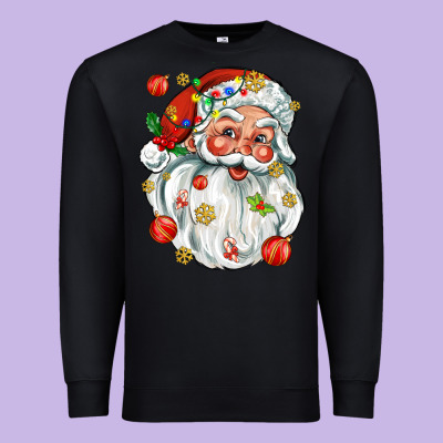 Santa With Little Christmas Premium Sweatshirt Designed By Adodesignshop