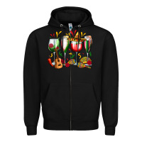 Black mexico wine glasses Zipper Hoodie - Zillion Design Studio
