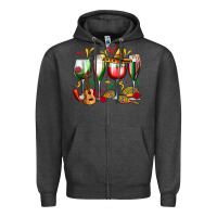 Charcoal Heather mexico wine glasses Zipper Hoodie - Zillion Design Studio