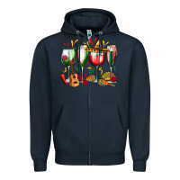 Navy mexico wine glasses Zipper Hoodie - Zillion Design Studio