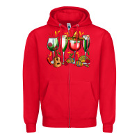 Red mexico wine glasses Zipper Hoodie - Zillion Design Studio