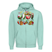 Seafoam mexico wine glasses Zipper Hoodie - Zillion Design Studio