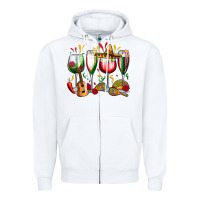 White mexico wine glasses Zipper Hoodie - Zillion Design Studio