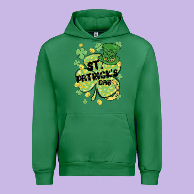 St. Patrick's Day Shamrock Urban Hoodie Designed By Maliassmallbusiness