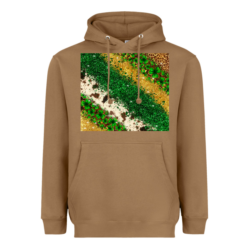 St. Patrick's Day Leopard Cowhide Glitter Tumbler Heavyweight Hoodie by Neo Western | Teevron
