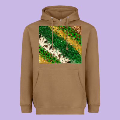St. Patrick's Day Leopard Cowhide Glitter Tumbler Heavyweight Hoodie Designed By Neo Western