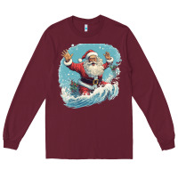 Burgundy happy santa Long Sleeve Tee - Unal Design