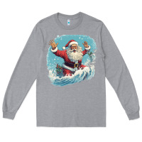 Heather Grey happy santa Long Sleeve Tee - Unal Design
