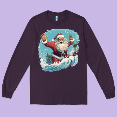 Happy Santa Long Sleeve Tee Designed By Unal Design