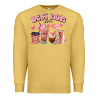 Best Mom Ever Floral Coffee Cups Premium Sweatshirt | Teevron