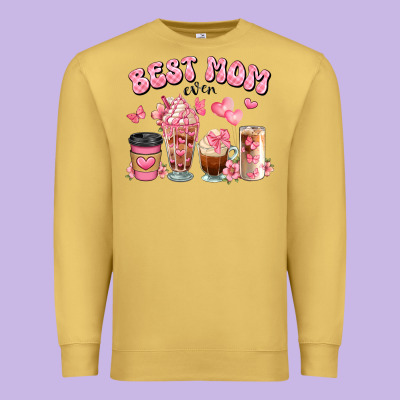 Best Mom Ever Floral Coffee Cups Premium Sweatshirt Designed By Jahusdesignshop