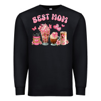 Black best mom ever floral coffee cups Premium Sweatshirt - JahusDesignShop