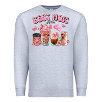 Heather Grey best mom ever floral coffee cups Premium Sweatshirt - JahusDesignShop