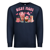 Navy best mom ever floral coffee cups Premium Sweatshirt - JahusDesignShop
