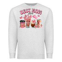 Oatmeal Heather best mom ever floral coffee cups Premium Sweatshirt - JahusDesignShop