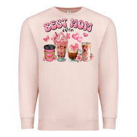 Pale Pink best mom ever floral coffee cups Premium Sweatshirt - JahusDesignShop