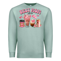 Seafoam best mom ever floral coffee cups Premium Sweatshirt - JahusDesignShop