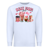 White best mom ever floral coffee cups Premium Sweatshirt - JahusDesignShop