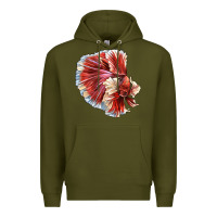 Army Green Betta Fish Premium Hoodie - LillyAllenDesigns