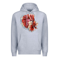Heather Grey Betta Fish Premium Hoodie - LillyAllenDesigns