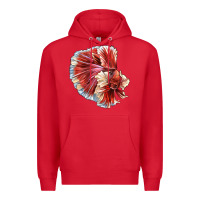 Red Betta Fish Premium Hoodie - LillyAllenDesigns