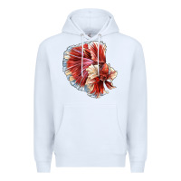 White Betta Fish Premium Hoodie - LillyAllenDesigns