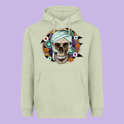 Halloween Skeleton Heavyweight Hoodie Designed By Cowhidedigitalart