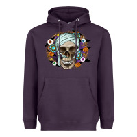 Plum Halloween Skeleton Heavyweight Hoodie - CowhideDigitalArt