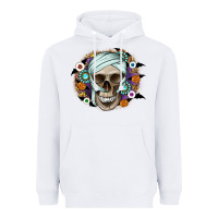 White Halloween Skeleton Heavyweight Hoodie - CowhideDigitalArt