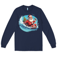 Navy surf happy santa Long Sleeve Tee - Unal Design