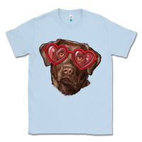 Dusty Blue labrador retriever with love glass Classic Tee - RanaPortraitStore