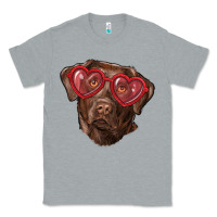 Heather Grey labrador retriever with love glass Classic Tee - RanaPortraitStore