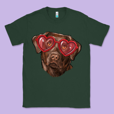 Labrador Retriever With Love Glass Classic Tee Designed By Ranaportraitstore